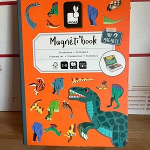 Janod Magneti'Book Dinosaurs Magnetic Educational Toy (31 Magnets & 10 Cards)